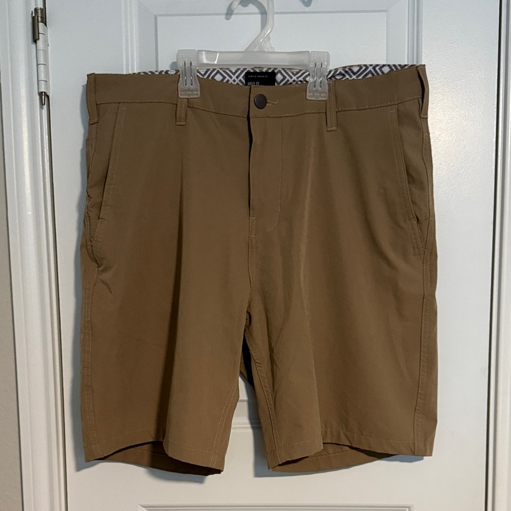 Classic Tan Men's Flat Front Shorts